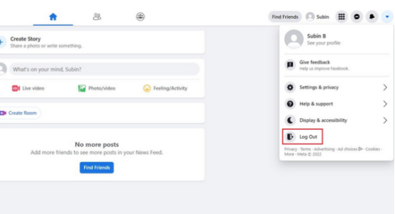 facebook如何退出登录